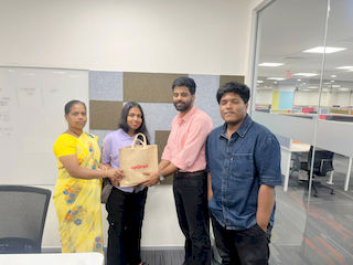 upGrad Kasturi Nagar office - student and parents with the counselling team after their study abroad session